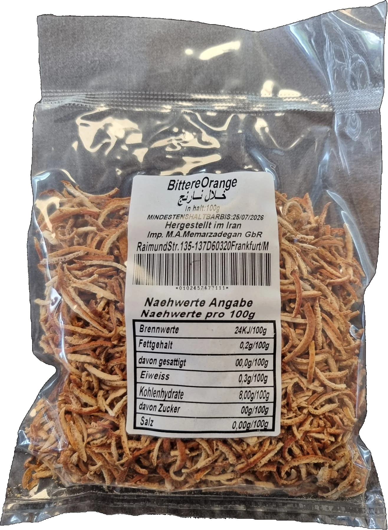 Bitterorangenschalenstreifen 100 g